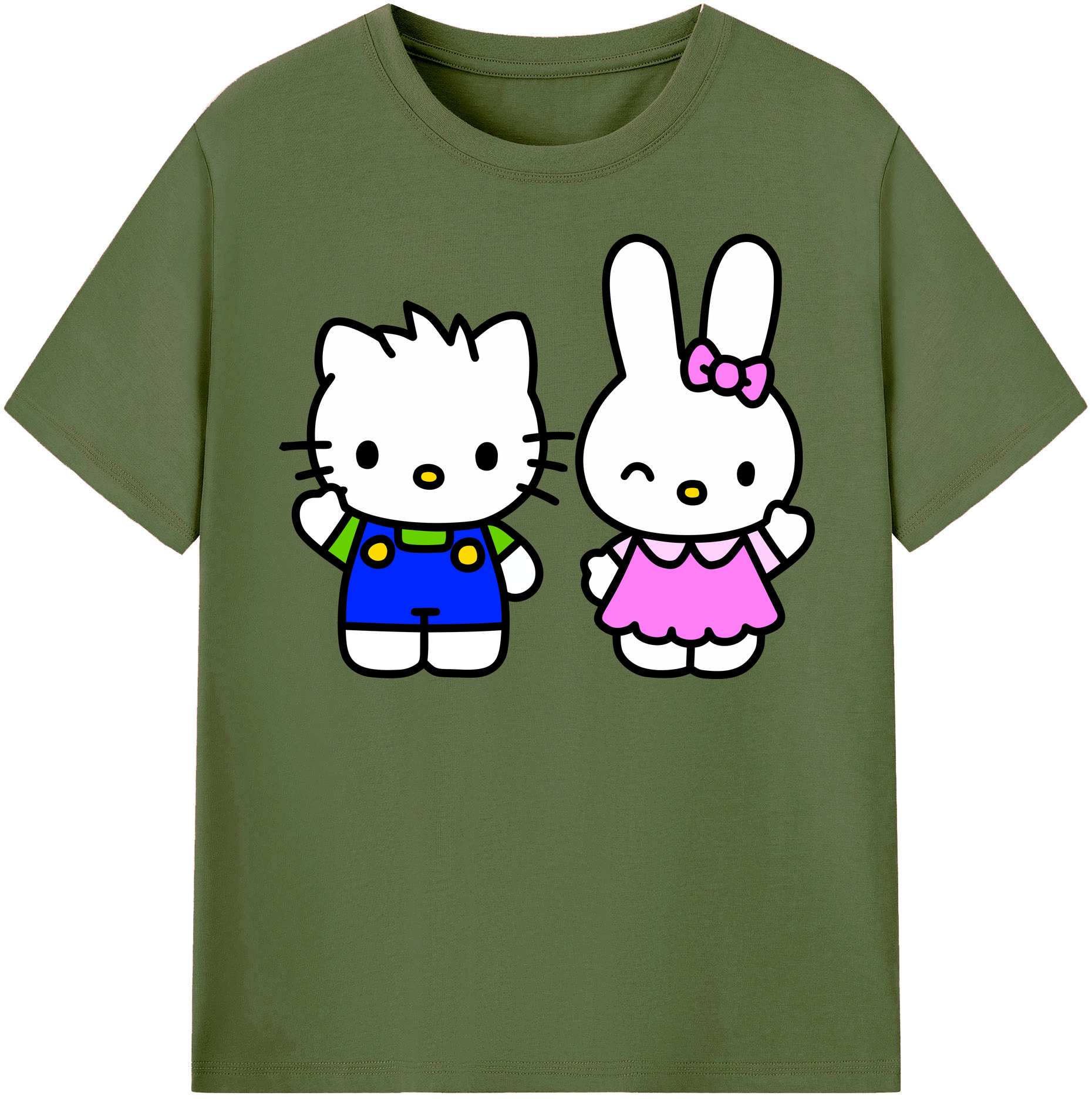 （画像用） Hello Kitty ハローキティ 綿100％半袖Tシャツ（フロントプリント）